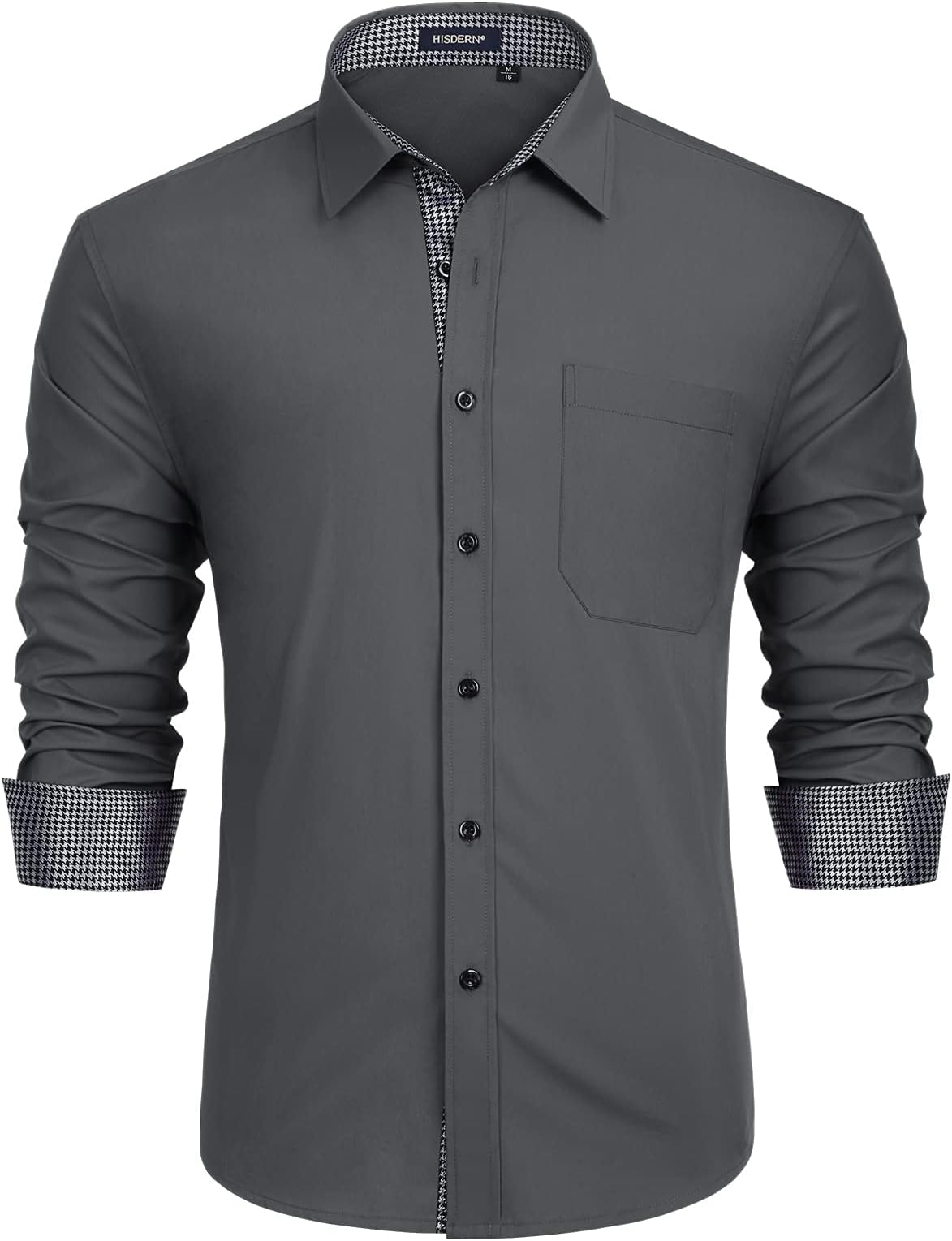Men's Dress Shirts Long Sleeve Formal Casual Business Shirts for Men Regular Fit Button Down Wedding Party Work with Pockets