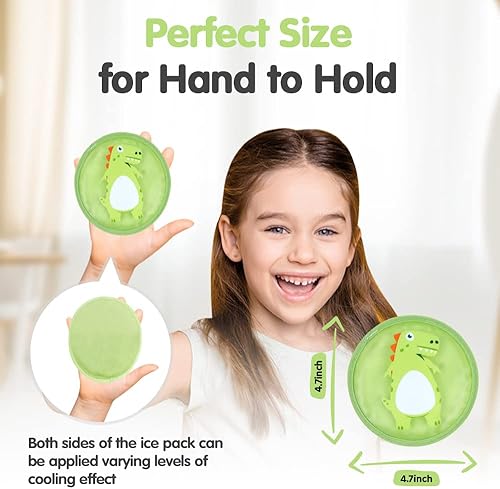 Miniatura 4 de Hilph - Compresa fría o caliente para niños, 3 unidades, reutilizables, con divertido diseño de caricatura, para aliviar el dolor, articulaciones,