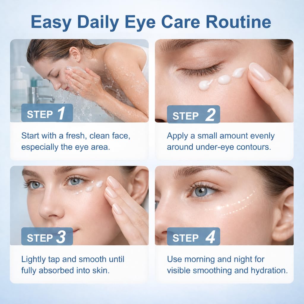 Retinol & Vegan Collagen Eye Cream, Instant Firming Eye Serum | 10ml, Reduces Under-Eye Bags, Wrinkles, Dark Circles, Fine Lines & Crow's Feet – Anti-Aging Wrinkle Remover (Fragrance Free)