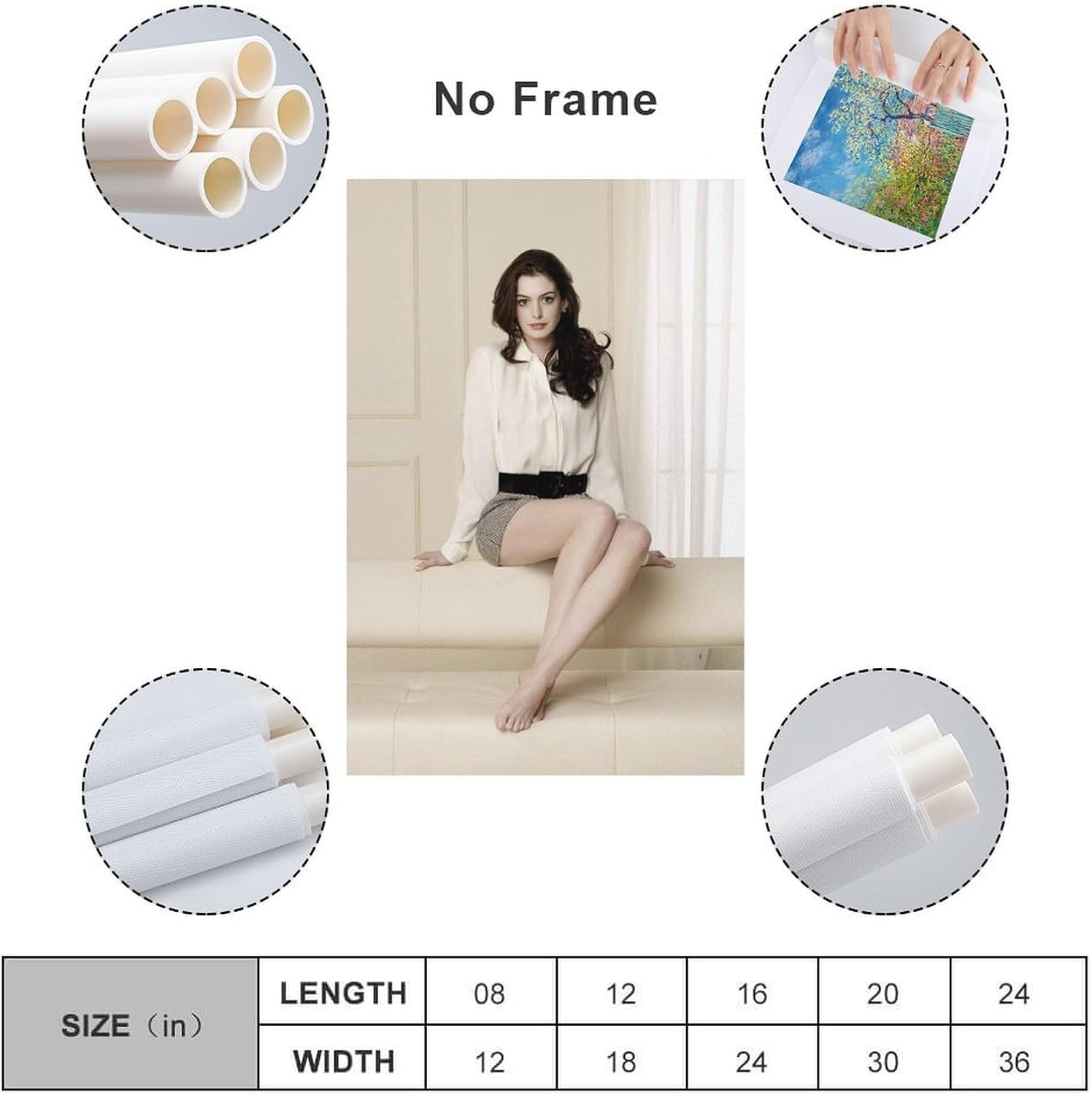 アン・ハサウェイ ポスター ウォールアート 印刷 ポスター キャンバス ウォールアート 画像 絵画 現代 芸術 壁の絵 け ソファの