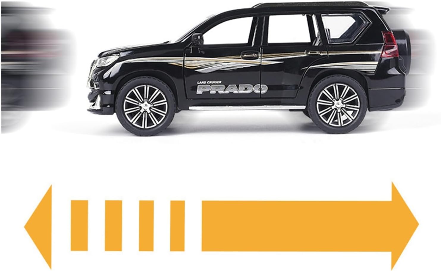 1:24 for Prado Land Cruiser Model Car Alloy Collection Toy SUV(Black A,with Box)