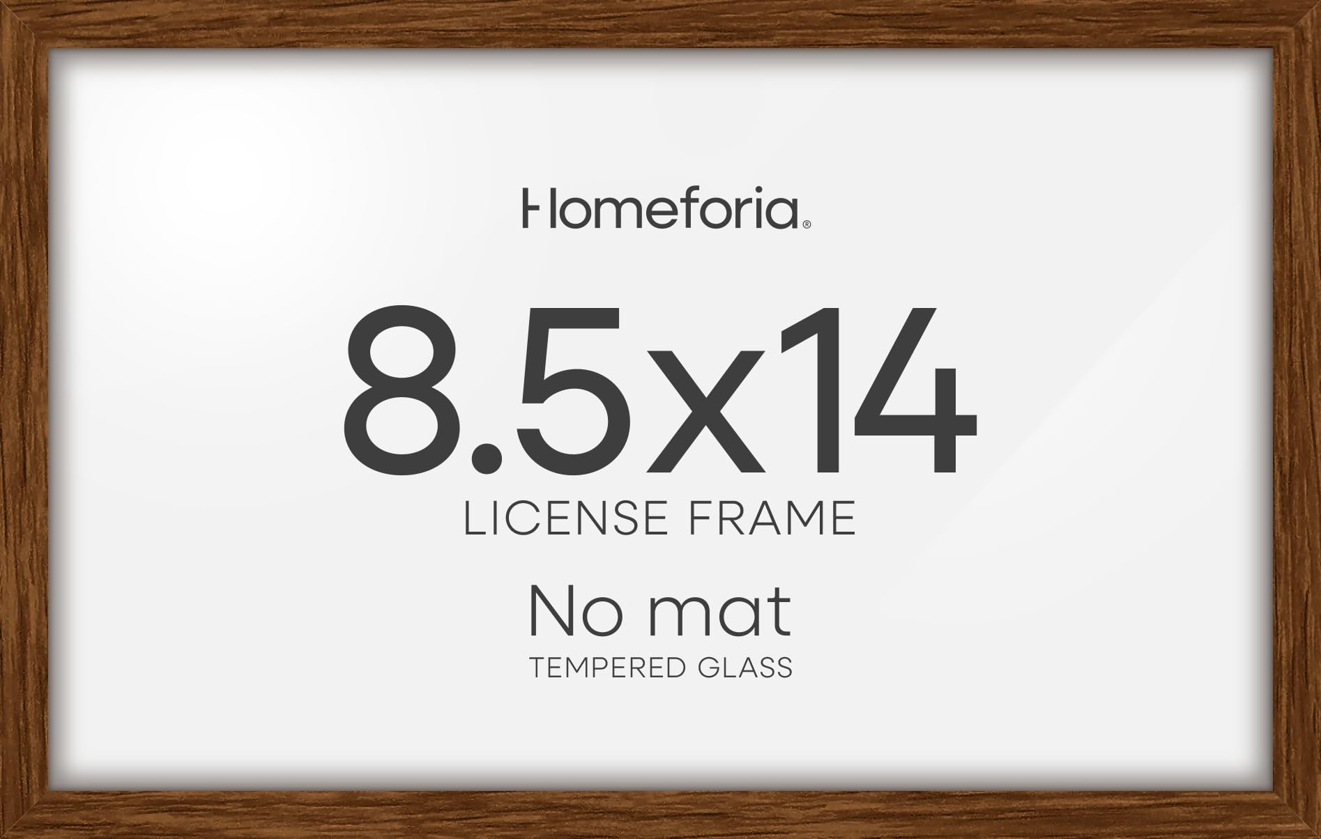 Homeforia 8.5x14 Marriage License Frame Brown, High End Dark Oak 8.5 x 14 Certificate Frames, 8.5by14 Walnut Wood Frame for Wall &amp; Tabletop, 8.5 by 14 Wooden Frames, Tempered Glass, Wall Kit, Set of 2