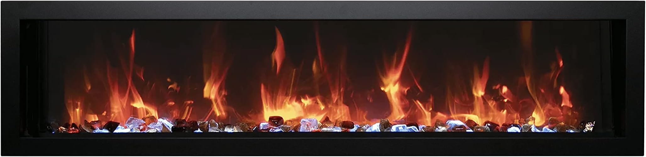 Amantii Panorama Indoor/Outdoor Extra Slim Built in Electric Fireplace (BI-40-XTRASLIM), 40-Inch