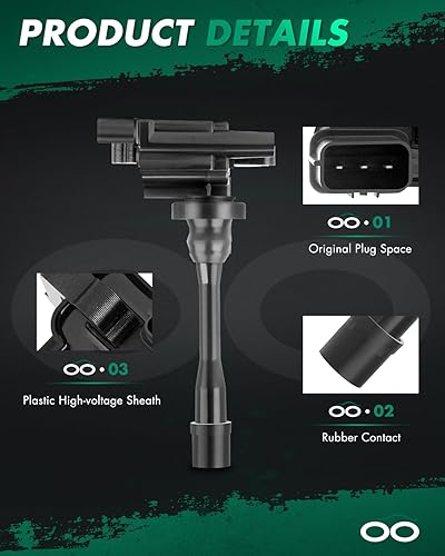 Miniatura 3 de SCITOO Paquete de 4 bobinas de encendido, para Mitsubishi Outlander 2.4L 2003-2005, para Mitsubishi Mirage 1.8L 1997-2002, para Chrysler Sebring