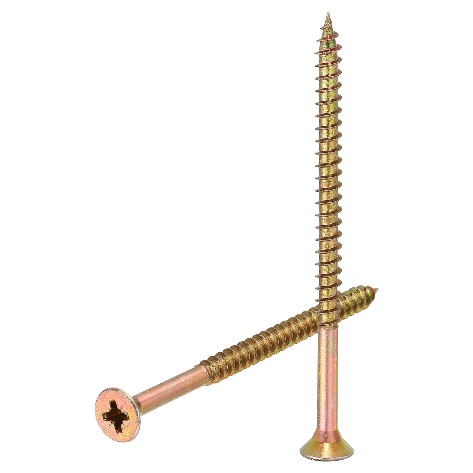sourcing map 50pcs #10x3" Phillips Flat Head Sheet Metal Screws, Carbon Steel Cross Drive Self Tapping Wood Screws Chipboard Screw for Sheet Metal, Wood, Color