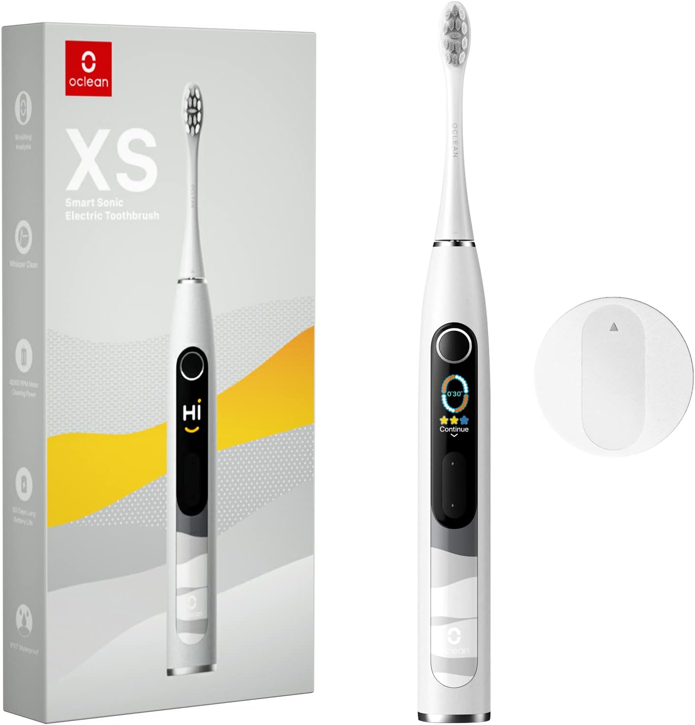 Oclean Smart Sonic Electric Toothbrush, XS Rechargeable Toothbrush with Color Screen (Gray)