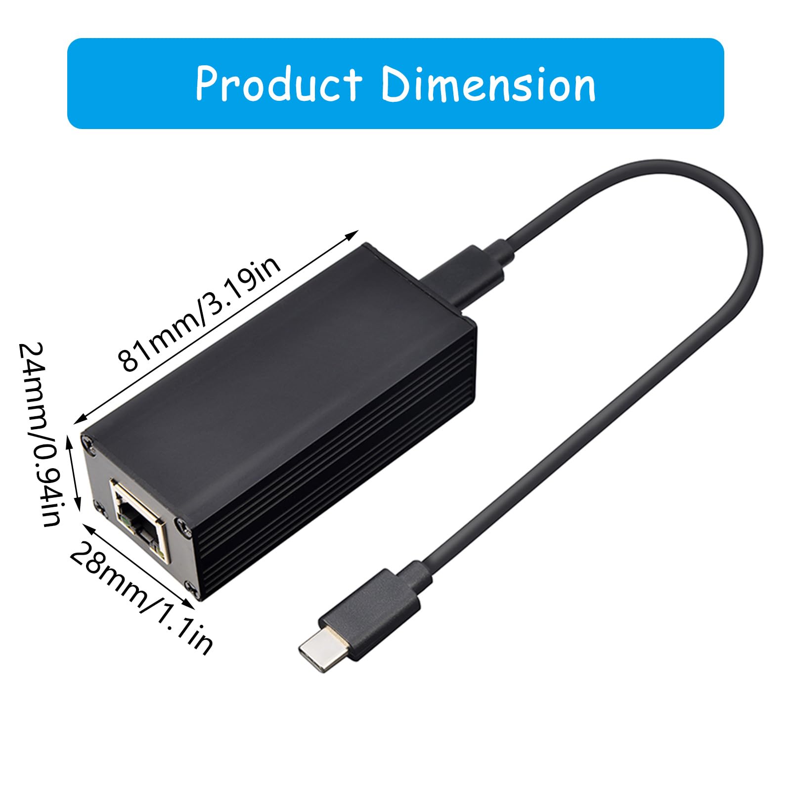 Tipo C di 1000Mbps all'adattatore di Ethernet dei convertitori RJ45 di PoEs di gigabit per la rete veloce