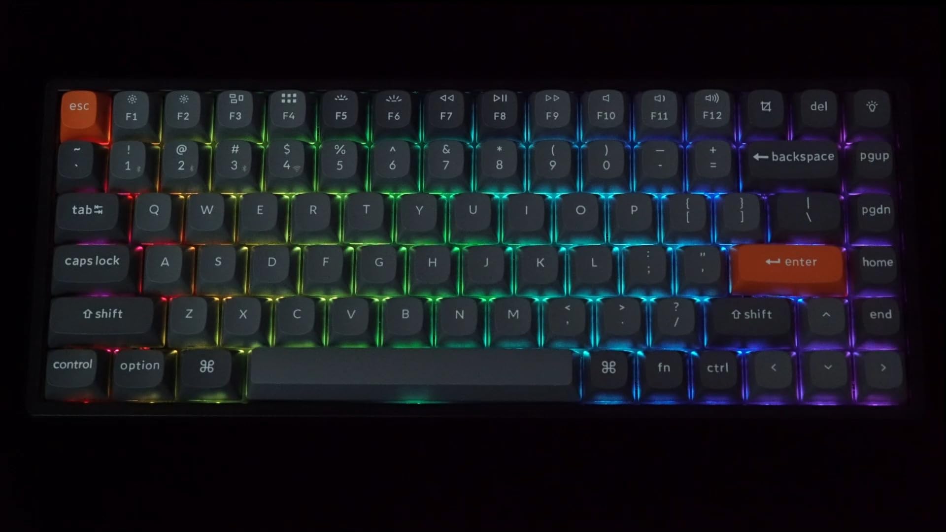 Keychron K2 MAX Tastiera meccanica wireless, 2,4 GHz/Bluetooth/USB-C, RGB, QMK/VIA, Telaio in Alluminio, Macro programmabili, PBT Keycaps, Per Mac Windows, Super Red Switch