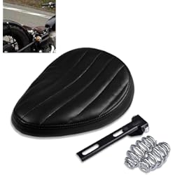 KATUR Motocicleta Slim Solo Seat Universal Cuero Bajo Perfil Cojín para Cruiser Bobber Chopper Harley Honda Yamaha Suzuki Kawasaki