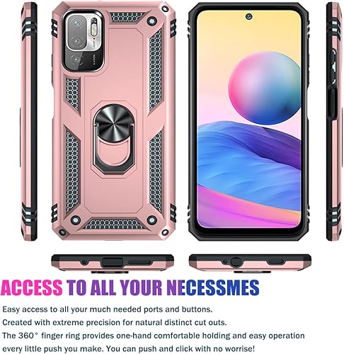 Miniatura 2 de Funda para Mi para Poco M3 Propara Redmi Note 10T 5G con protector de pantalla de vidrio templado, grado militar Soporte magnético de montaje en