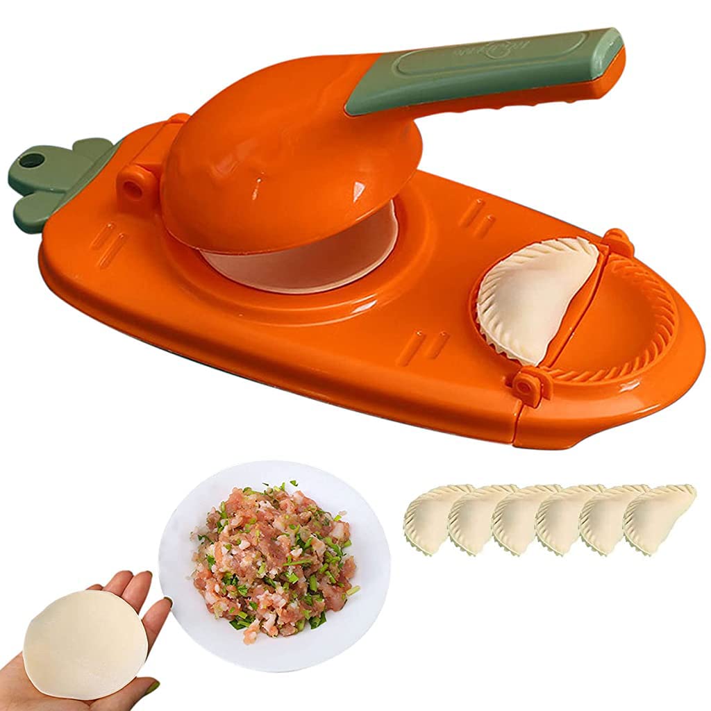 HASTHIP® Dumpling Maker, New 2 in 1 Dumpling Maker Press, Dumpling Skin Maker with Dumpling Press, DIY Dumpling Skin Maker and Dumpling Mould Press 3.9'' Dumpling Sheets Press Maker