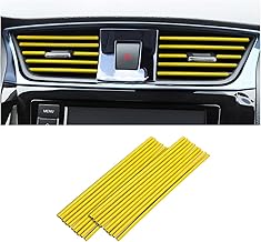 20 Pieces Car Air Conditioner Decoration Strip for Vent Outlet, Universal Waterproof Bendable Air Vent Outlet Trim Decoration, Suitable for Most Air Vent Outlet, Car Interior Accessories (Yellow)
