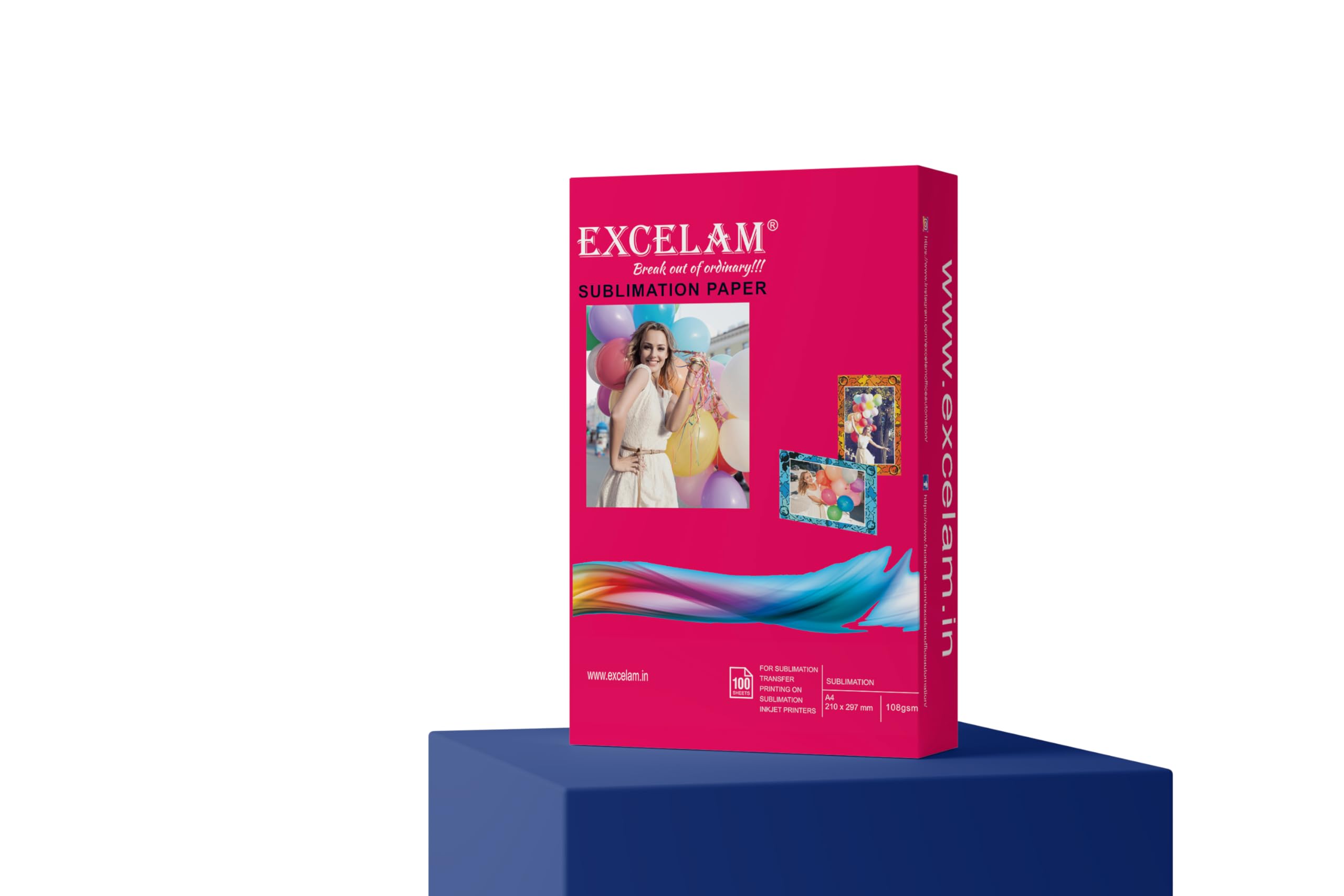 Excelam Instant Dry Sublimation Heat Transfer Paper 120GSM A4 Size. (Set of 100 Sheets) (Pack of 1)