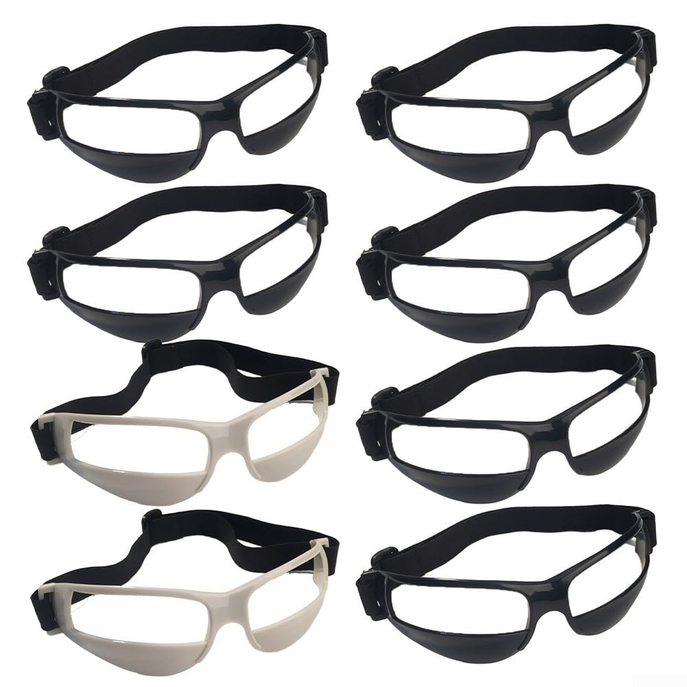 8-teilige Dribble-Brillen, Basketball-Trainingsbrille mit leichtem Kunststoffrahmen und flexiblem Visier für bequemen und sportlichen Gebrauch