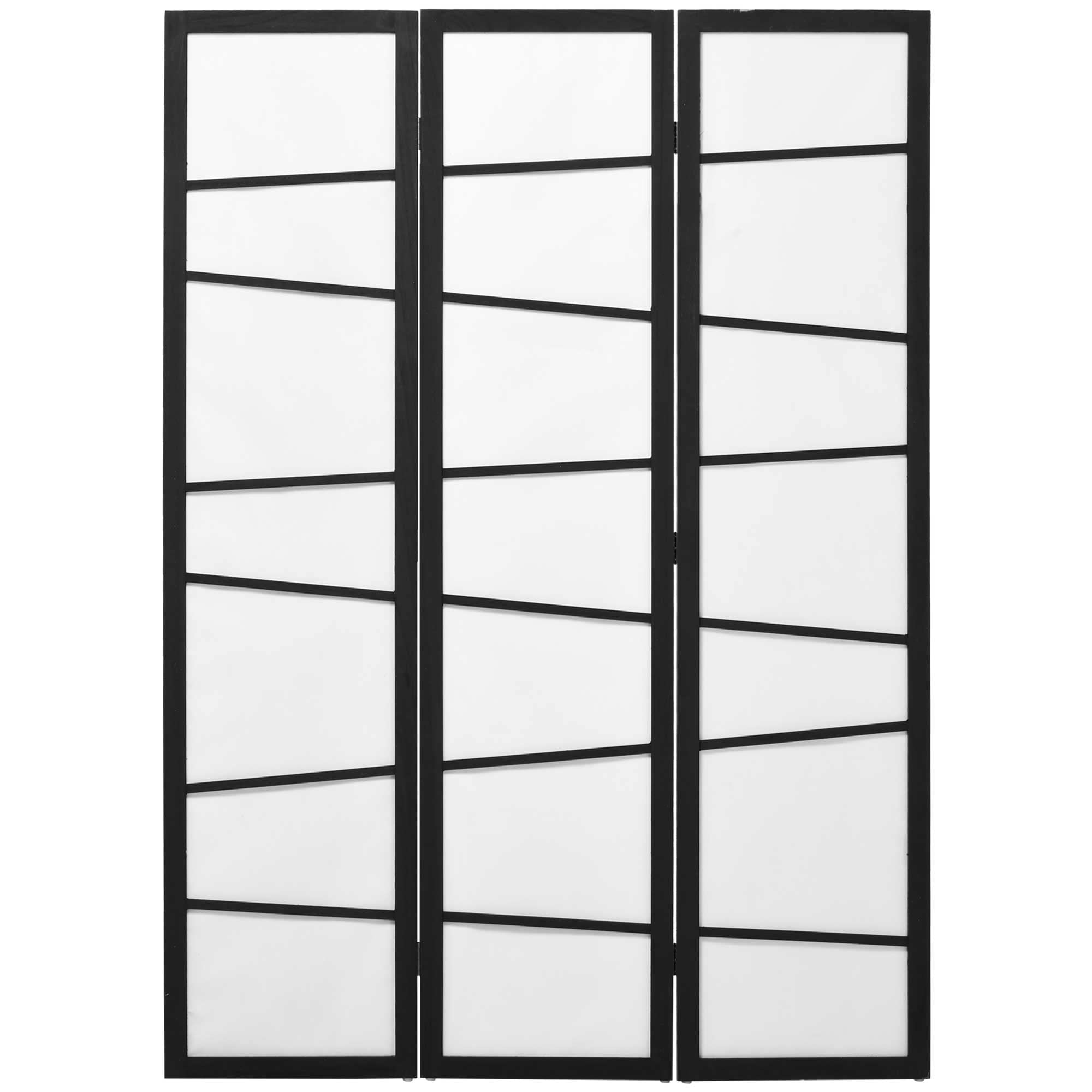 HOMCOM 3 Panel Folding Room Divider Hinged Paravent Partition Separator in White