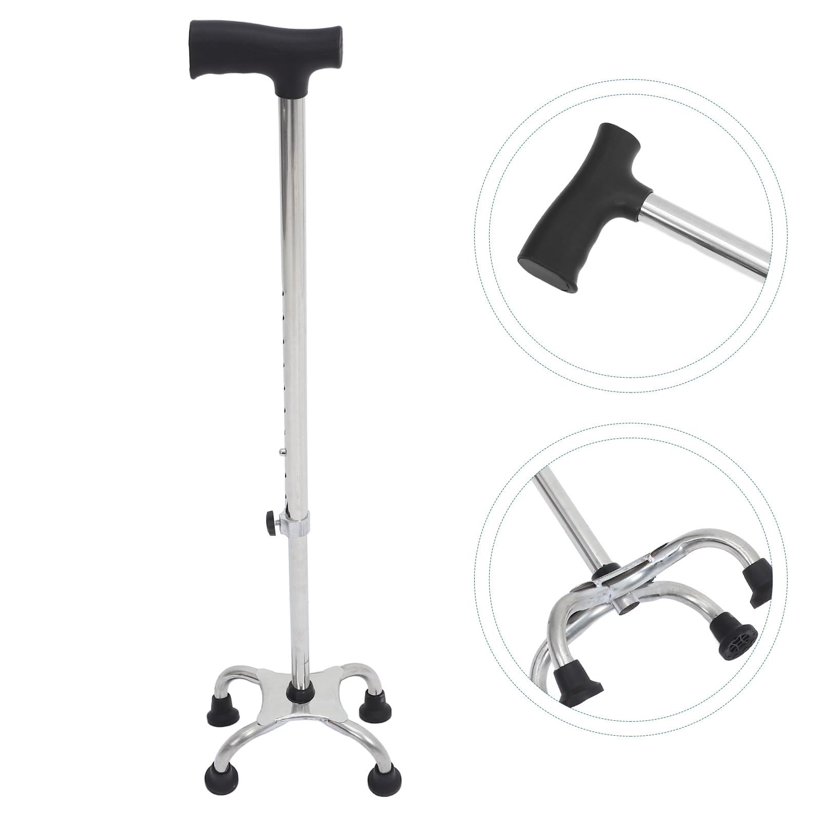 Operitacx Bastone da Passeggio Regolabile in Acciaio Inox Punte Antiscivolo Ausilio per Camminare per Uomini e Donne Utilizzo Interno ed Esterno
