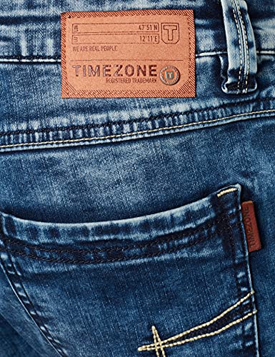 Timezone Slim Eduardotz Jeans, Blu (White Aged
