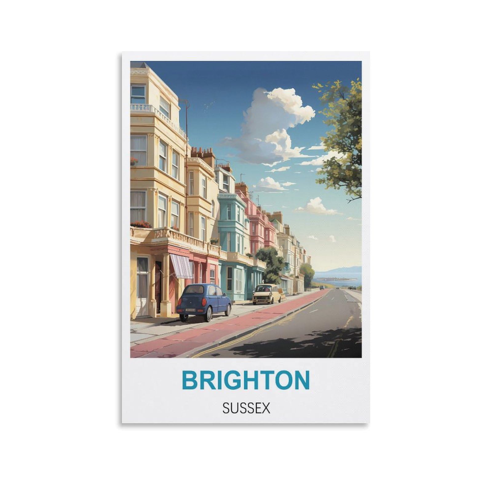 Vintage Metal Tin Sign Brighton Sussexs Kitchen Bar Novelty Gift Metal Tin Wall Décor Sign 15x30cm
