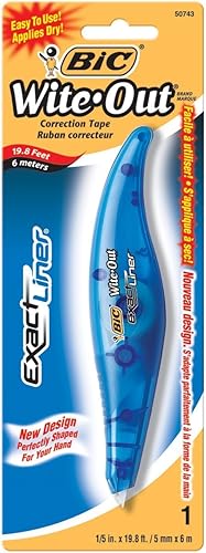 Miniatura 2 de BIC White-Out Exact Liner Correction Tape Pen 1/5"x236" Paquete de 6 bolígrafos (WOELP11)