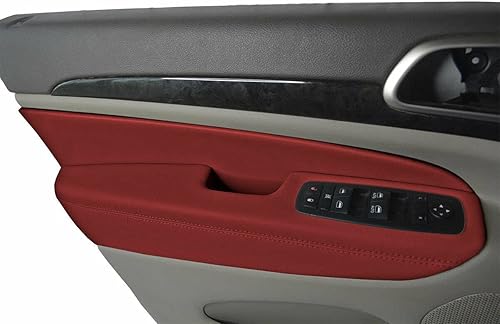 Cubierta del panel de la puerta del reposabrazos de cuero PVC color rojo hecho para Jeep Grand Cherokee 2011-2019