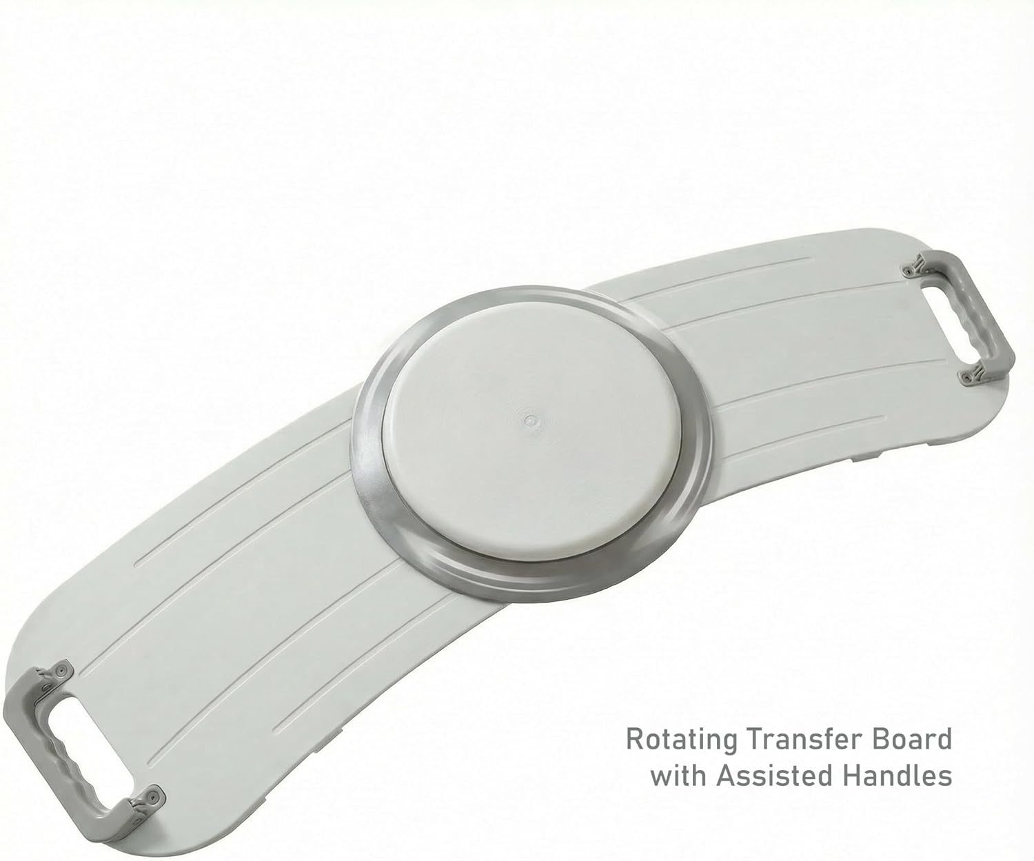 Rotating Transfer Board with Turntable & Dual Assisted Handles - FSA/HSA - Eligible Sliding Transfer Board for Wheelchair to Bed or Sofa, Non-Slip Home Care Mobility Aid for Seniors & Caregivers White