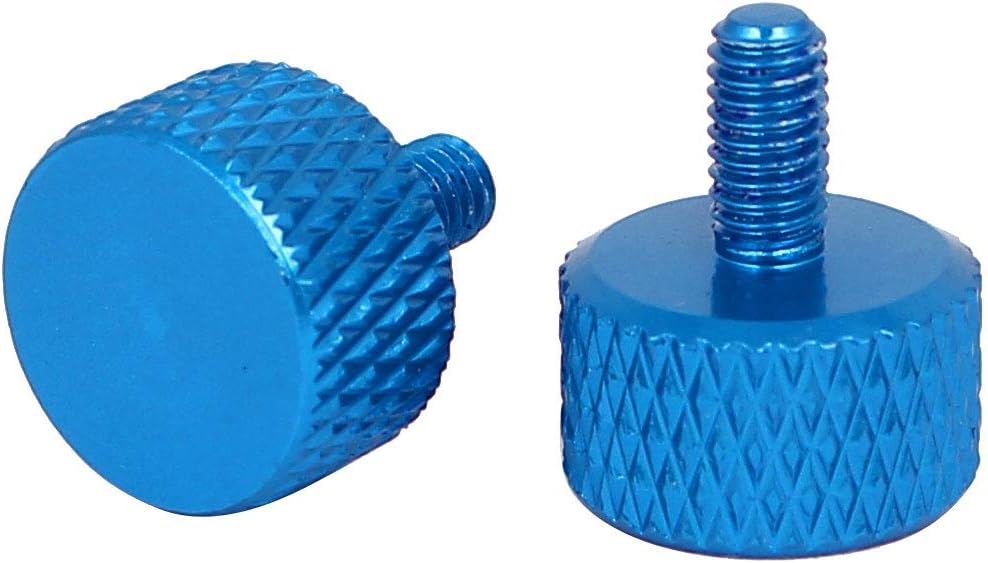 sourcing map Computer PC Graphics Card M3x6mm Knurled Thumb Screws Sky Blue 10pcs - Image 3