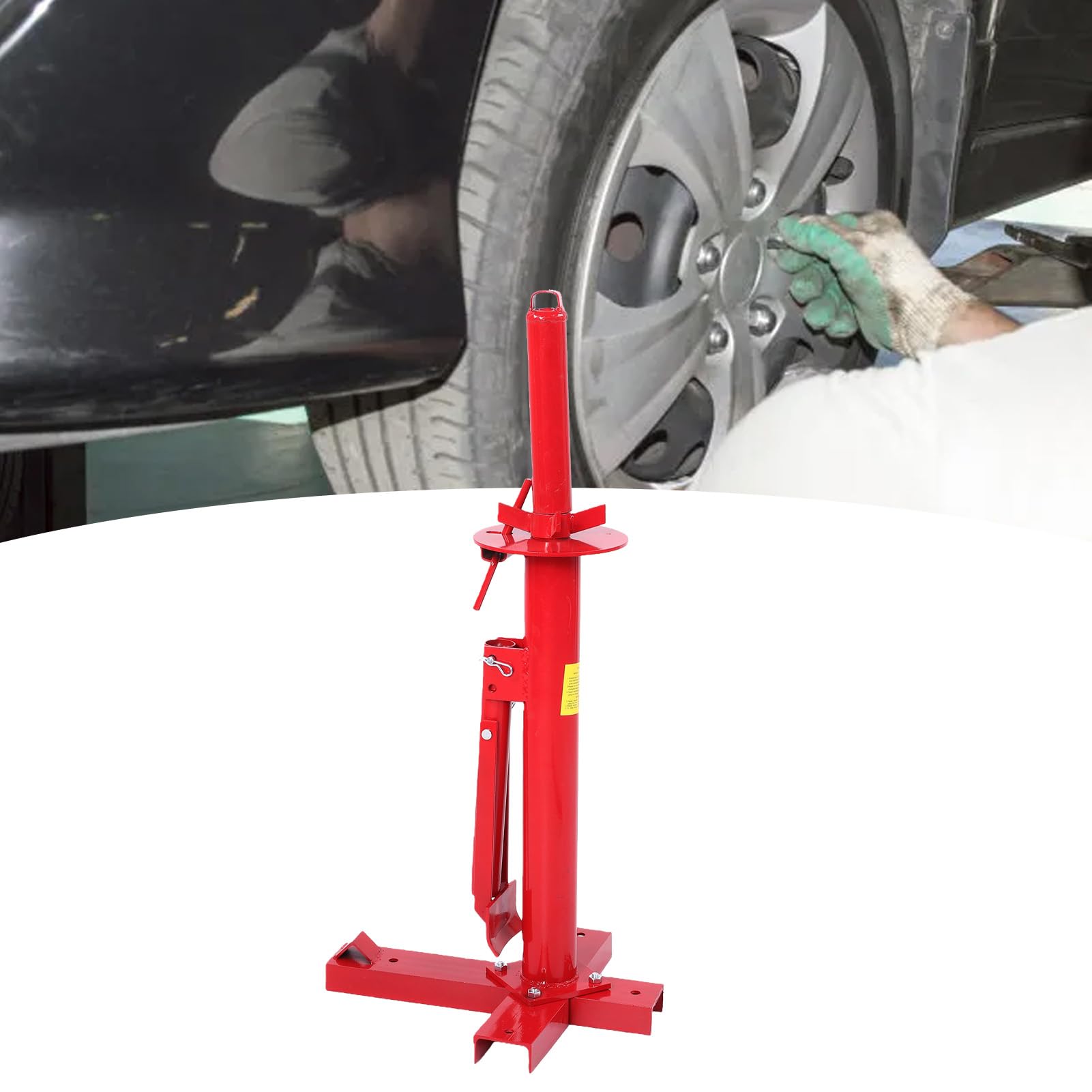 Cryfokt Cambiador Manual de Neumáticos, Herramienta Duradera para Destalonar para Facilitar el de Neumáticos para Automóviles, Camiones, Motocicletas, Rojo, 8-16 Pulgadas