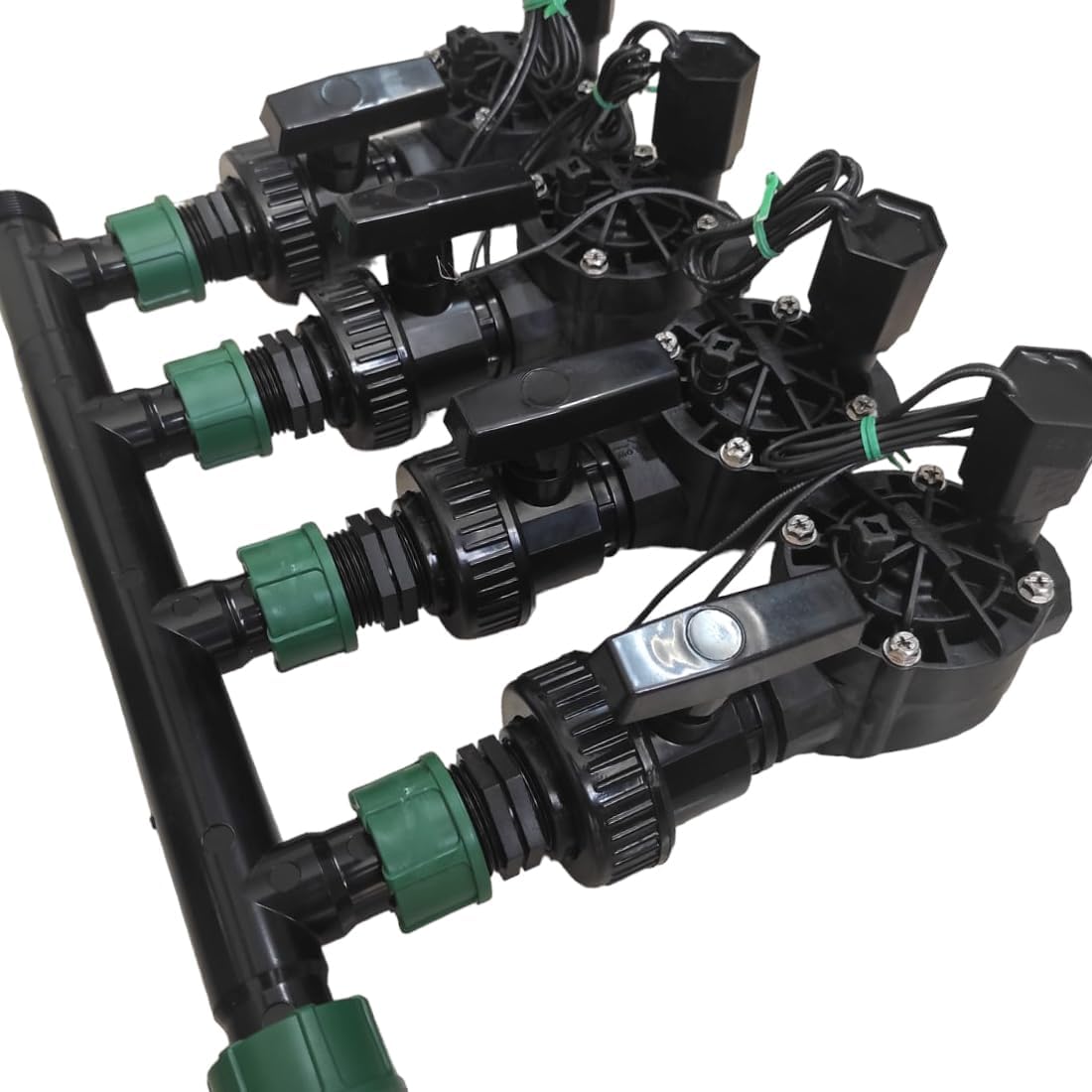 Colector de riego con 4 salidas laterales 1" | Montaje fácil y rápido para electroválvulas de riego| Rosca Hembra Giratoria | TE Colectora de jardín