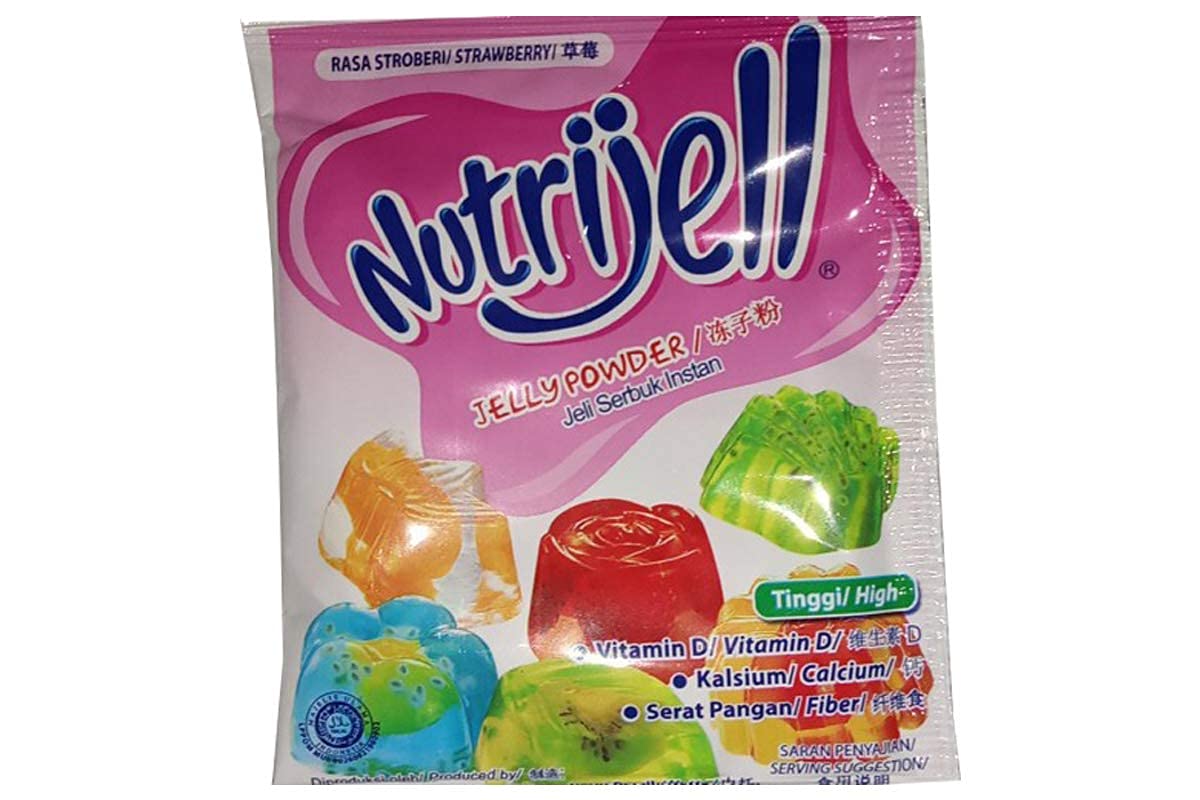 Nutrijell Jeli Serbuk Instan Rasa Stroberi (Jelly Powder Strawberry Flavour) - 0.53oz (Pack of 36)