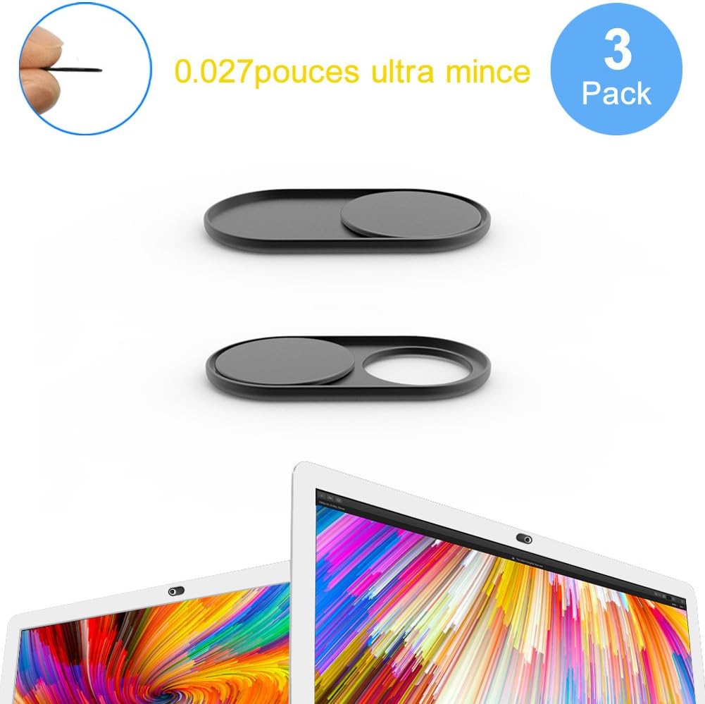 Cache webcam métallique ultra-fin (lot de 3)