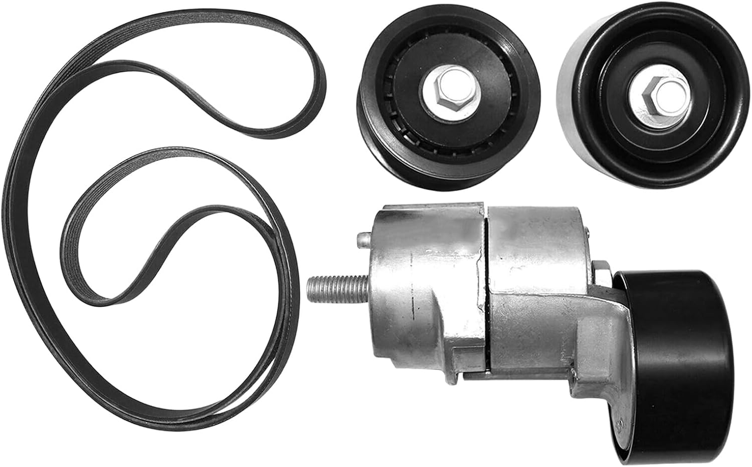 1 Set Belt Tensioner & Idler Pulley V-Ribbed Belt kit Fits for 2010-2013 Forte Koup Forte5 L4 2.0L 2.4L for 2011-2014 Sonata L4 2.0L6PK2125 25281-25000