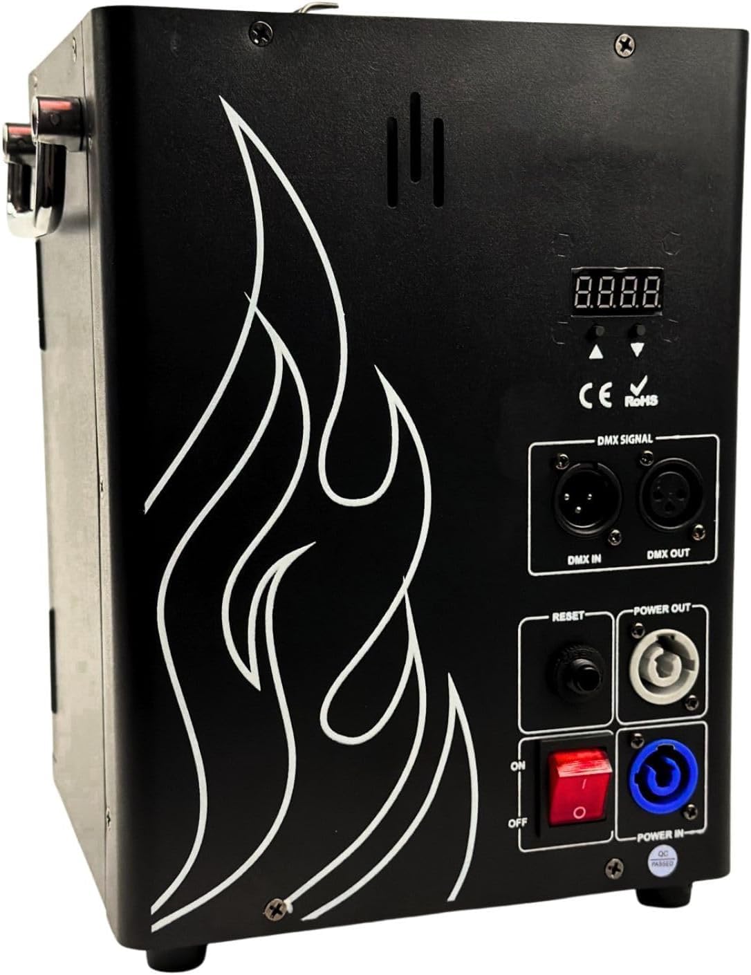 NLIGHTING Macchina Effetto Fiamma DMX Professionale 2-3 Metri PRO SFX – Macchina Effetto Fuoco per DJ, Eventi e Concerti, Teatro con Controllo DMX512, PowerCON, 2 Canali, Compatta e Trasportabile