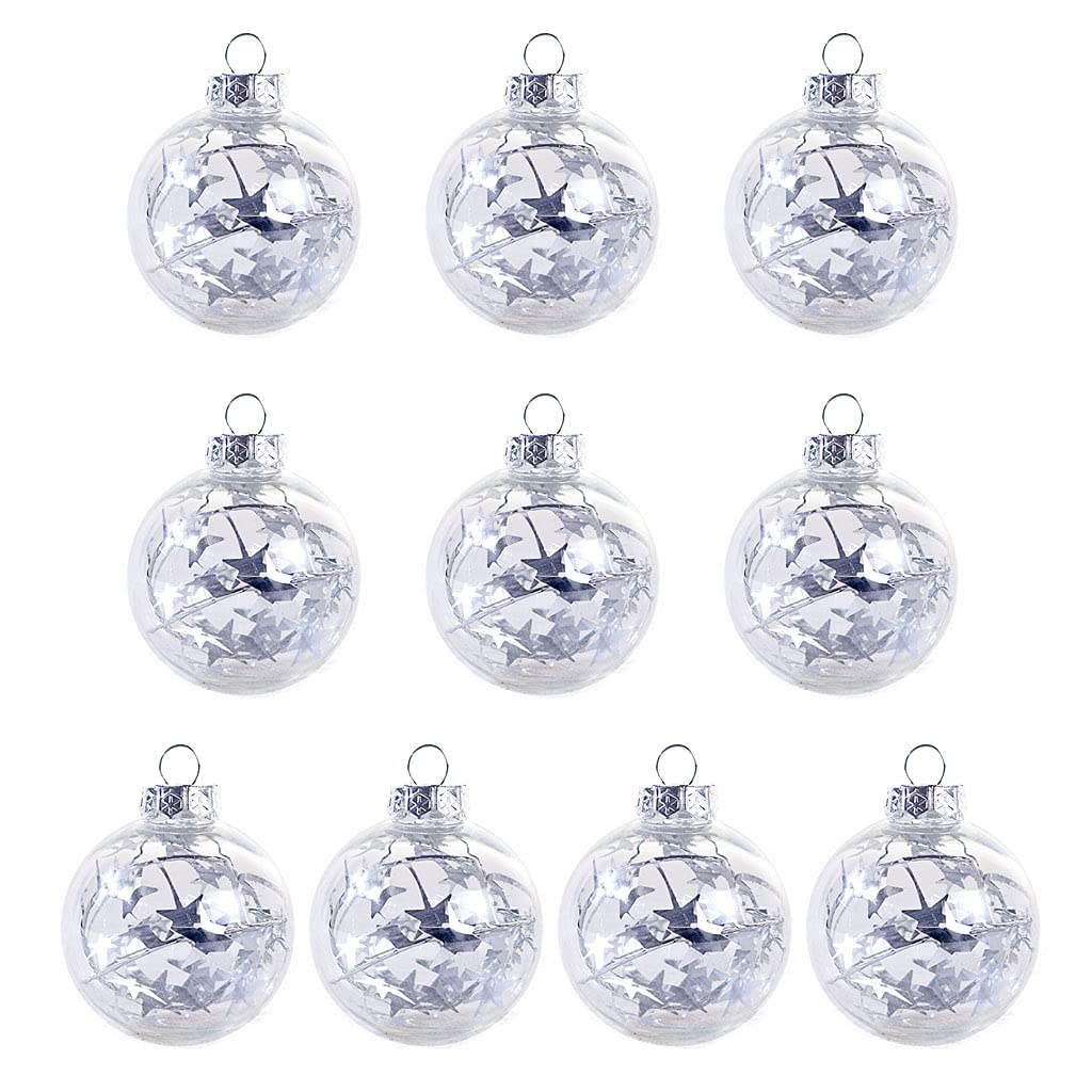 Elnwnnkc Nice 10 Pcs Multi-color Christmas Balls Transparent Decoration Tree Pendant Party Indoor Outdoor Ornaments