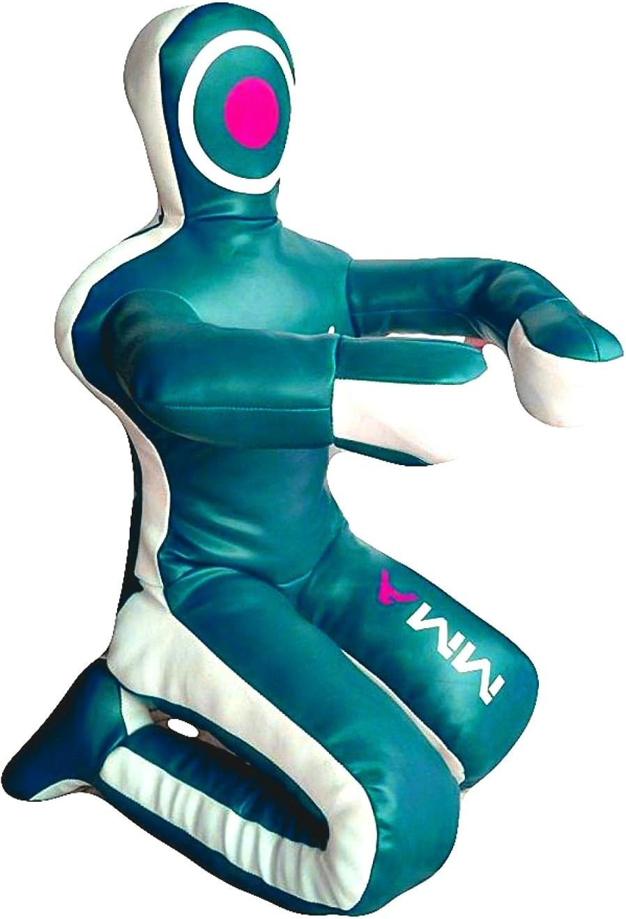 Bestzo MMA Jiu Jitsu Judo Punching Bag Grappling Dummy Green/White Sitting Position Hands on Front-Unfilled