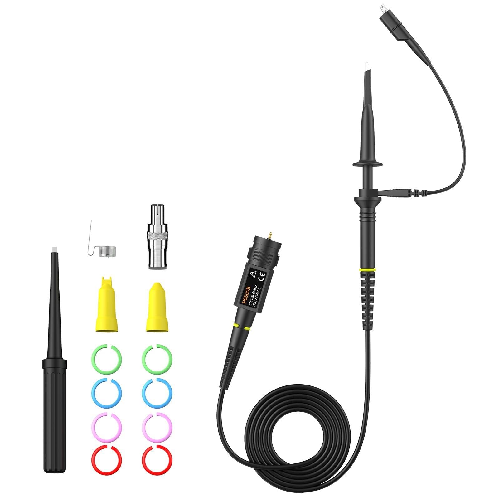 AUTOUTLET Osciloscopio Sonda Pasiva Clip 500MHz 10X Alta Precisión con Herramienta de Ajuste Kit de Accesorios
