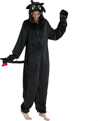 Unisex Dragon Onesie Cute Animal Sleepwear Dragon Halloween Christmas Party Costumes for Men Women Teens