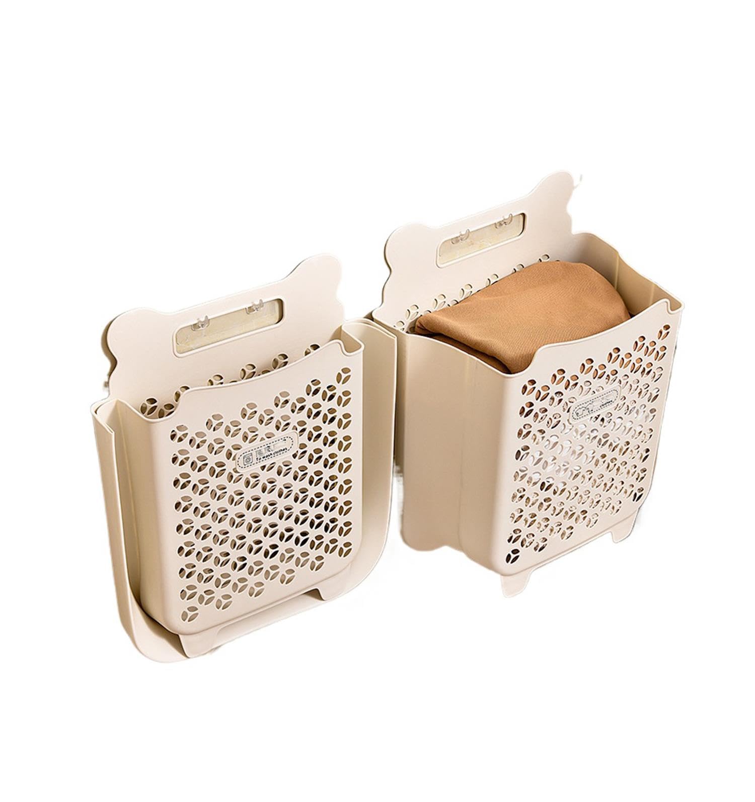 Collapsible Laundry Basket Wall Hanging Laundry Hamper with Handle (S)