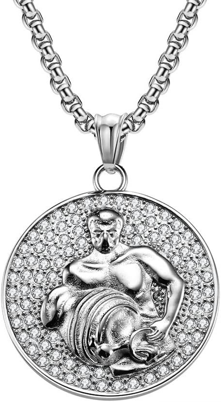 OAKKY Retro Hip Hop 12 Costellazioni Zodiacali Coin Dog