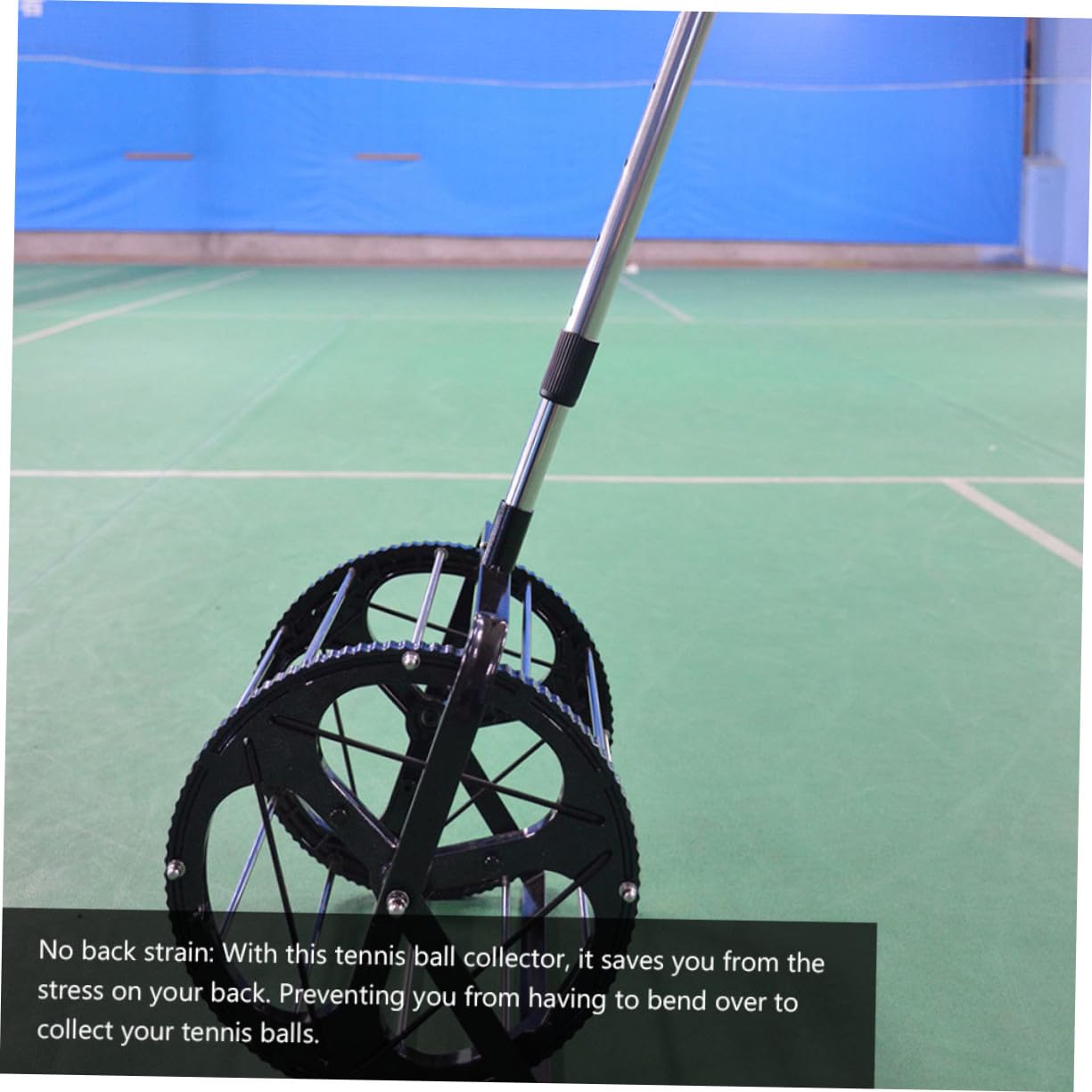 UPKOCH Raccoglitore di Palline da Tennis capacità 55 Palline, Manico Regolabile e Funzione di Sgancio Rapido, Attrezzatura per Scuole e Club per Raccolta Efficiente in Campo