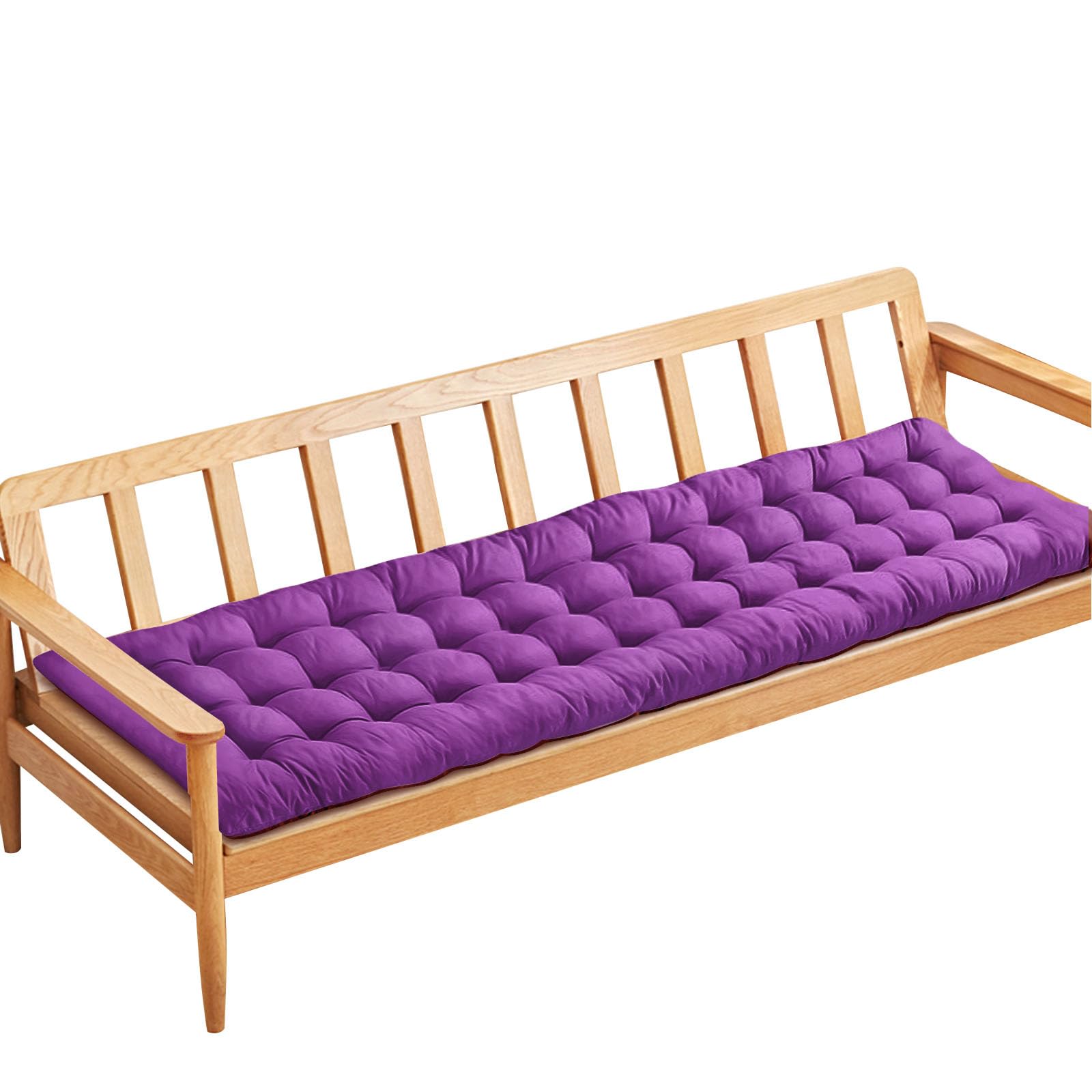 PLULON Purple Garden Bench Cushion 2/3 Seater Porch Swing Chair Cushion Bench Seat Pad Mat Furniture Pad for Patio Lawn Lounger 120x48cm — image 1