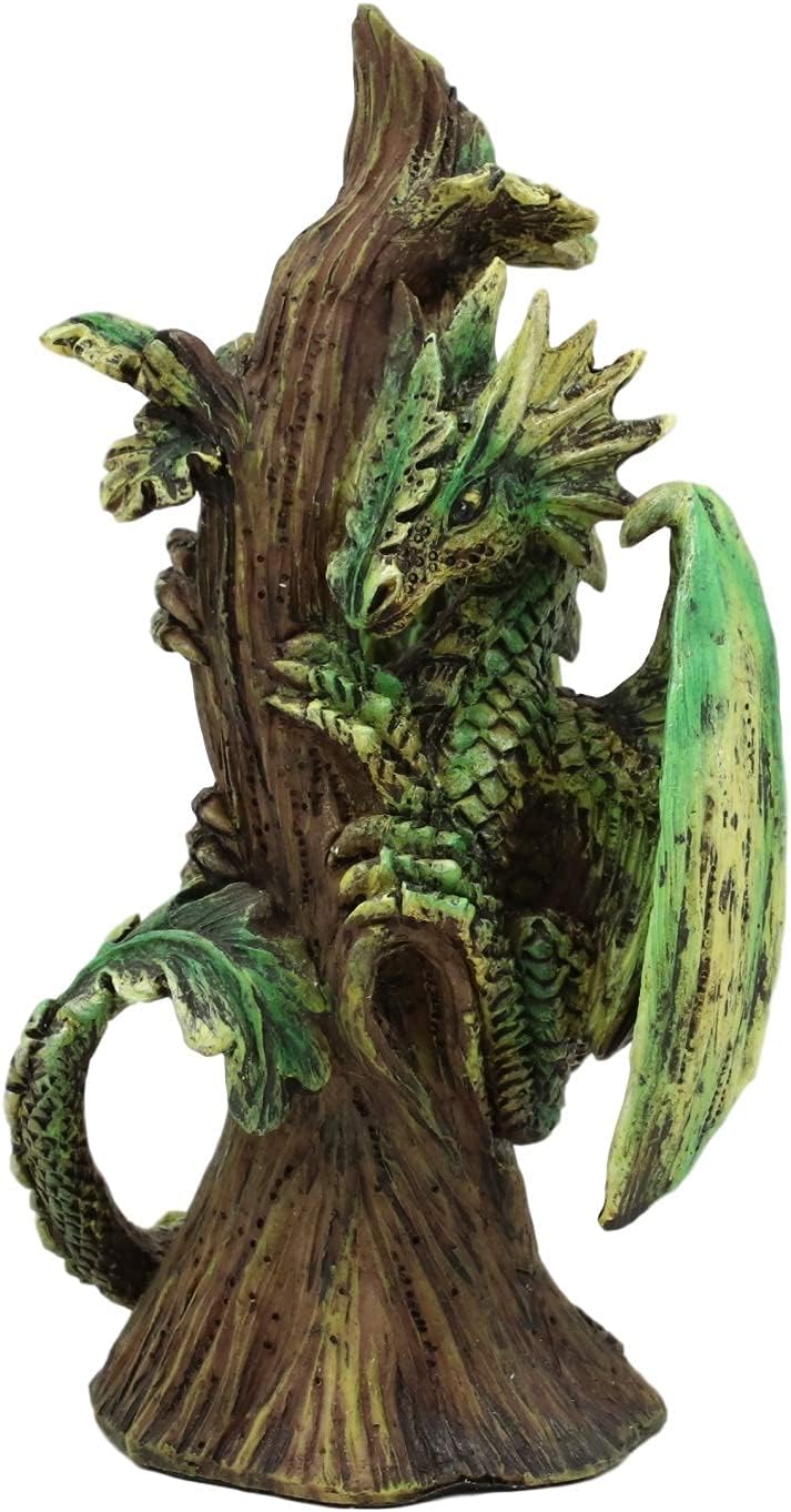 Ebros Dryad Gaia Tree Ent Earth Dragon Perching On Branch Collectible Statue Mythical Fantasy Age of Dragons Behemoth Figurine Artwork by Anne Stokes (Baby Wyrmling)