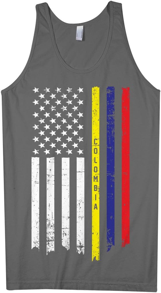 Threadrock Men's Colombian American Flag Tank Top
