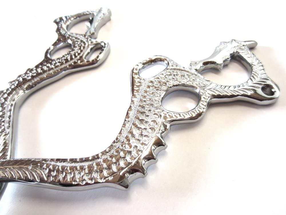 Hackamore Dragon Gold oder silberfarben - 1 Paar Schenkel verziert Farbe Silber