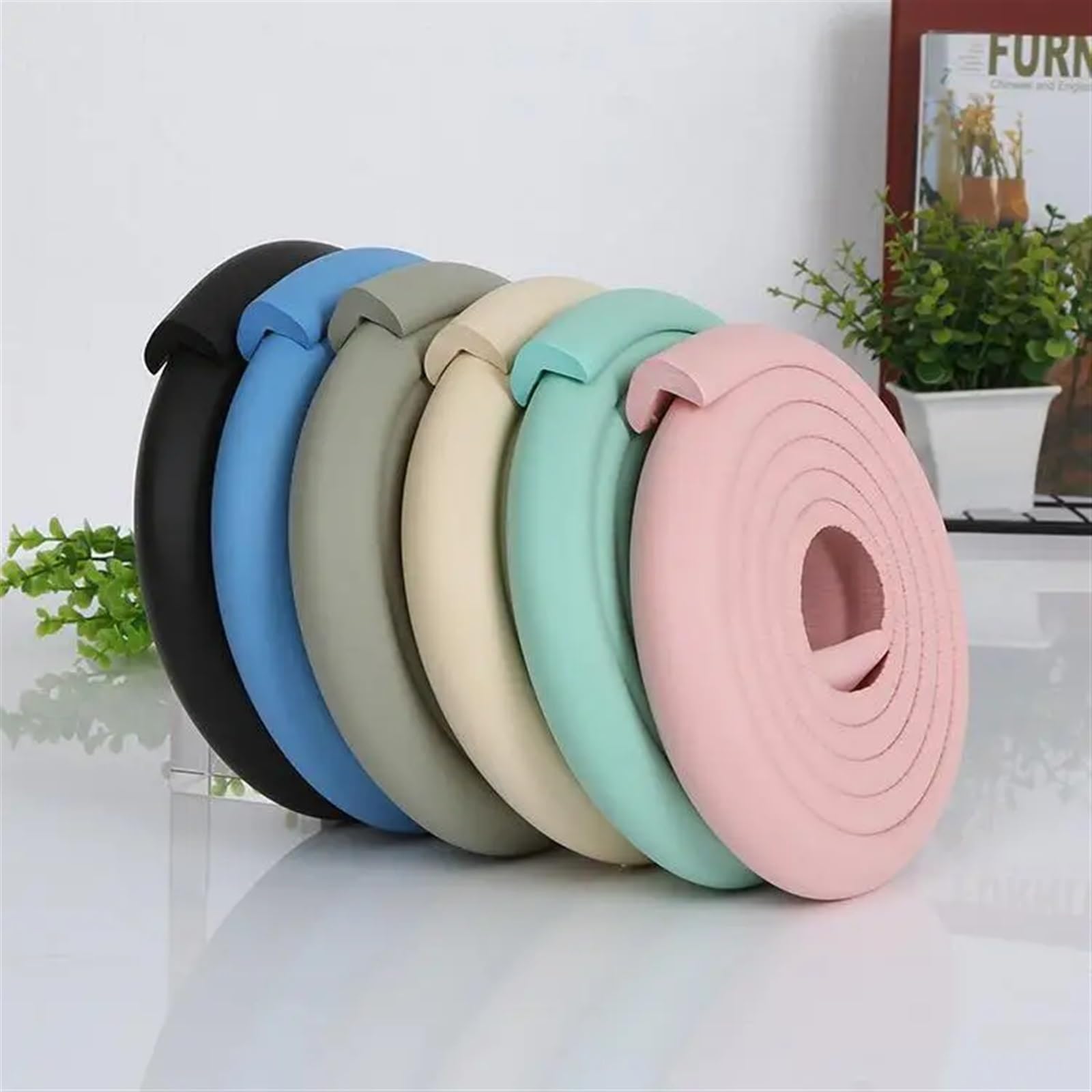 Protectores de Esquinas para mesas, Seguridad Infantil, 2 Metros, Forma de U, Extra Gruesos, para Muebles y escritorios, Cinta Protectora de Espuma.