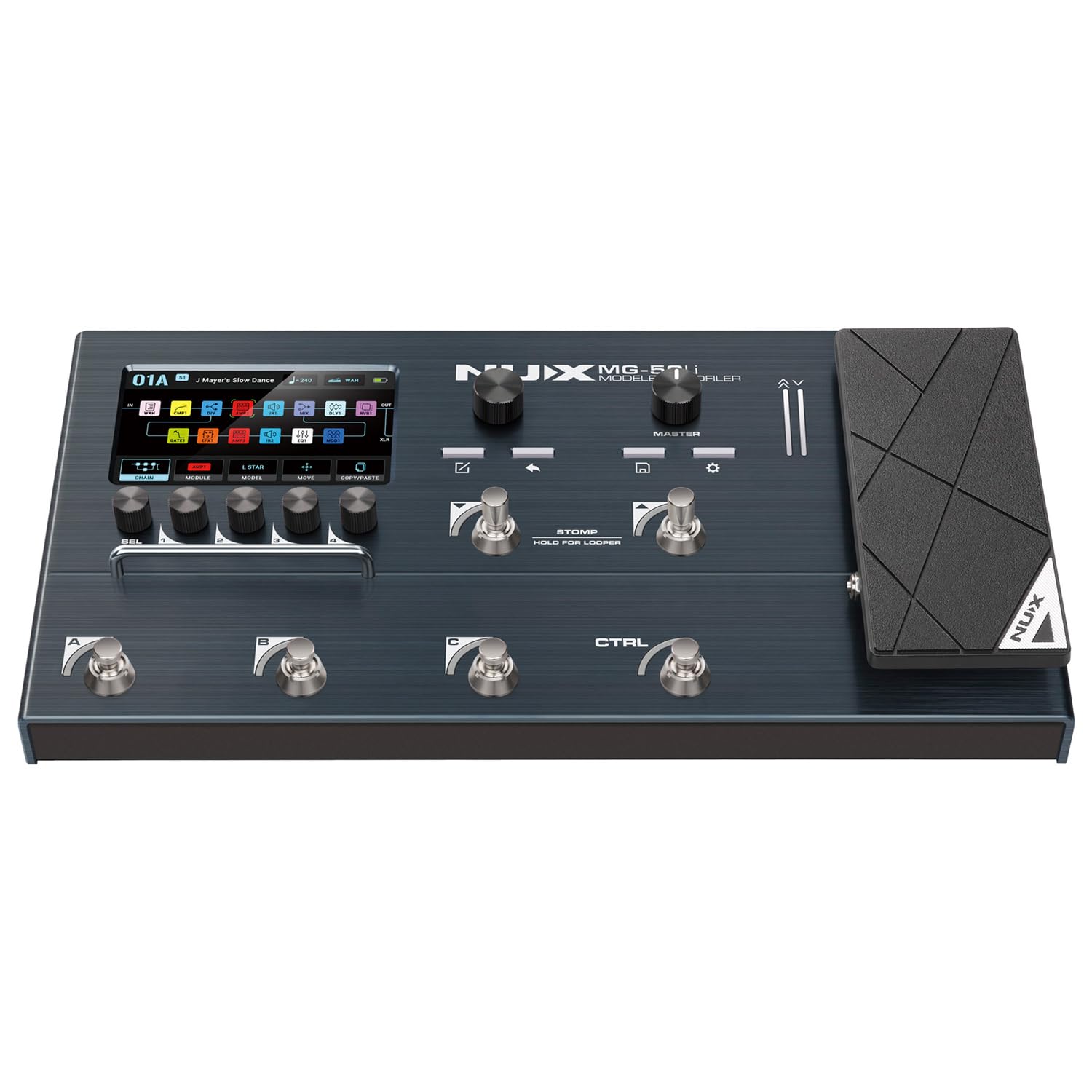 Nux MG50Li Dark Blue Multi-Effektgerät mit keepdrum Kabel
