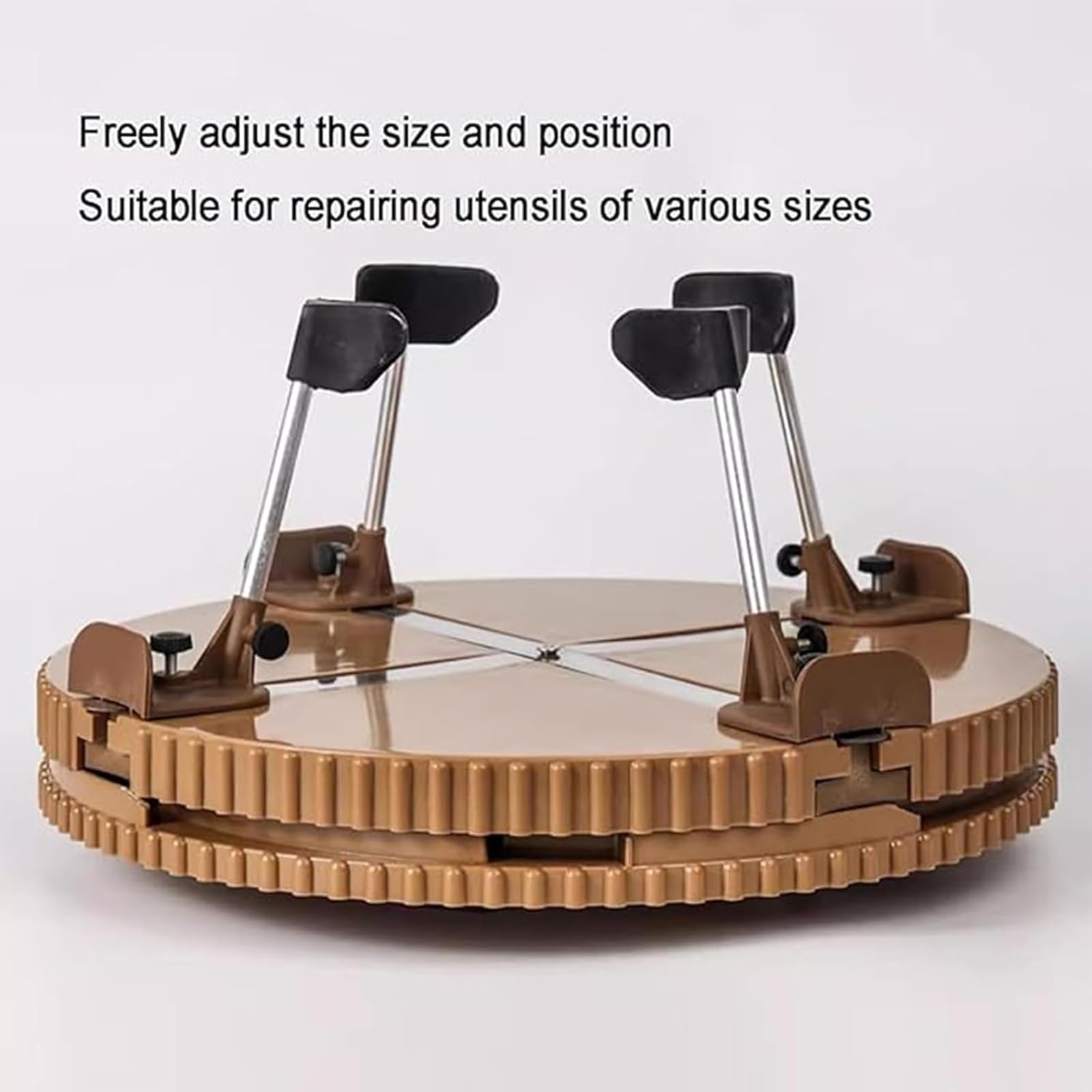 Herramienta giratoria de cerámica con clips de recorte, ABS duradero y materiales metálicos, abrazadera ajustable para proyectos de cerámica, ideal para principiantes y profesionales
