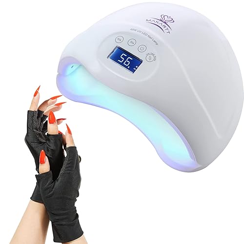 Makartt Lámpara de uñas LED UV de 48 W, secador de uñas profesional con 3 ajustes de temporizador, luz UV para esmalte de uñas, paquete con imagen