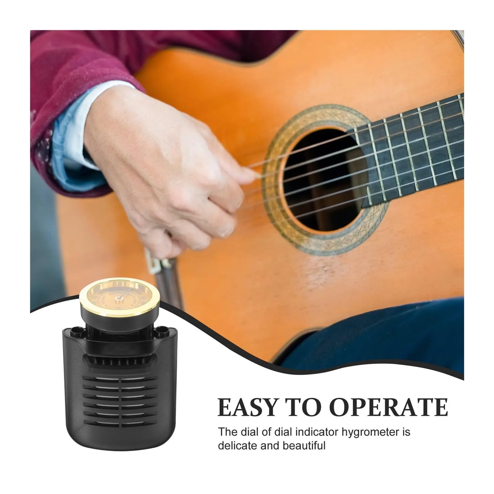 Humidificador De Guitarra Con Dial Higrómetro