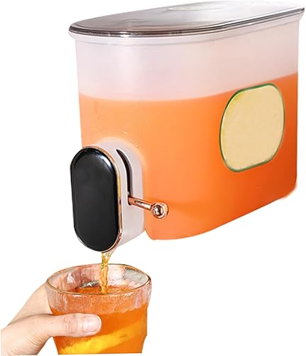 Dispensador de bebidas de 5 litros para nevera, jarra de bebidas, dispensador de bebidas con grifo para tés, jugos, agua, leche, fruta tetera (negro