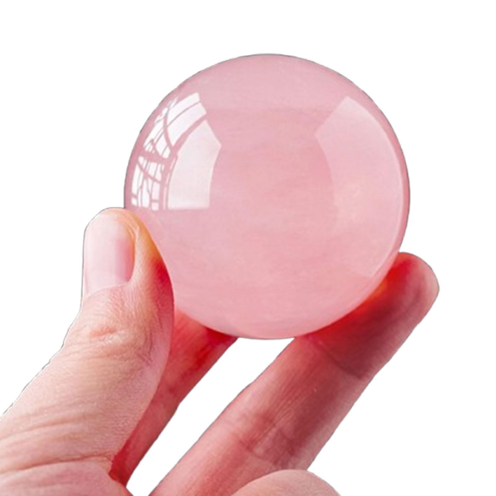 DSZUJTYROP Crystal Ball Quartz Magic Ornament Sphere with Wood Stand for Decoration, Scrying Mirror,Feng Shui,70~80mm